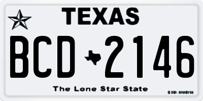 TX license plate BCD2146