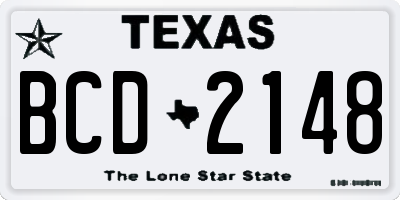 TX license plate BCD2148