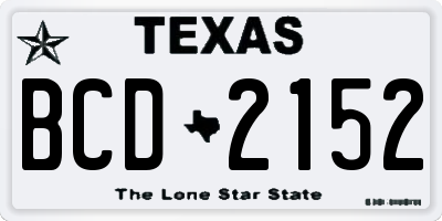 TX license plate BCD2152