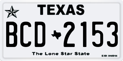 TX license plate BCD2153