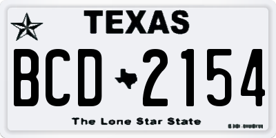 TX license plate BCD2154