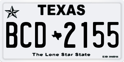 TX license plate BCD2155