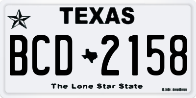 TX license plate BCD2158