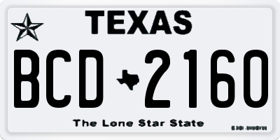 TX license plate BCD2160