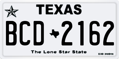TX license plate BCD2162