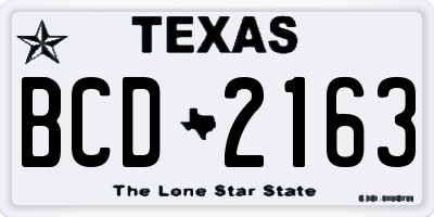 TX license plate BCD2163