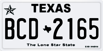 TX license plate BCD2165