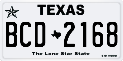 TX license plate BCD2168