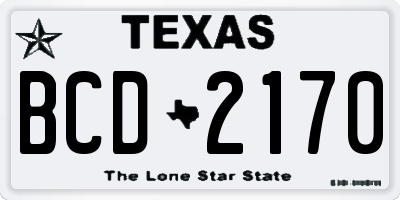 TX license plate BCD2170