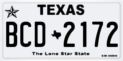 TX license plate BCD2172