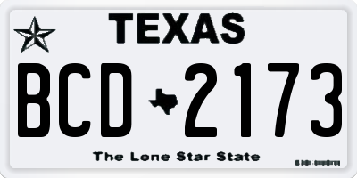 TX license plate BCD2173
