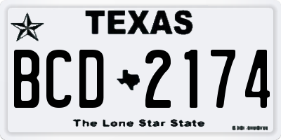 TX license plate BCD2174