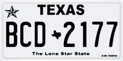 TX license plate BCD2177