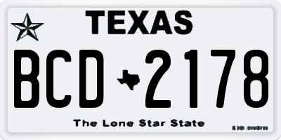 TX license plate BCD2178