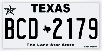 TX license plate BCD2179