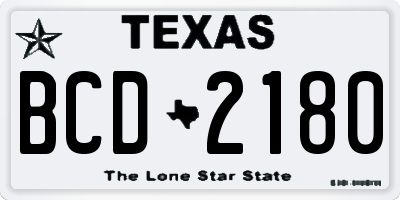 TX license plate BCD2180