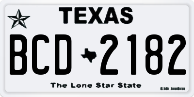 TX license plate BCD2182