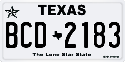 TX license plate BCD2183