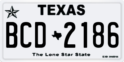 TX license plate BCD2186