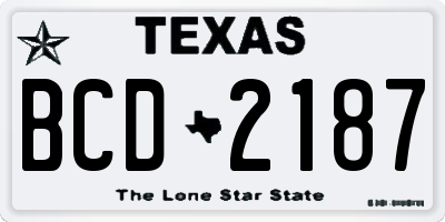 TX license plate BCD2187