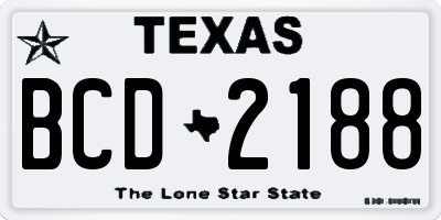 TX license plate BCD2188