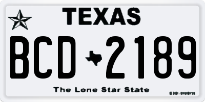 TX license plate BCD2189