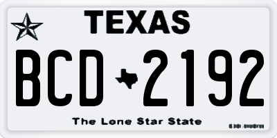 TX license plate BCD2192