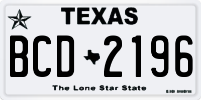 TX license plate BCD2196
