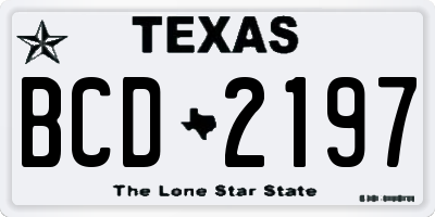 TX license plate BCD2197
