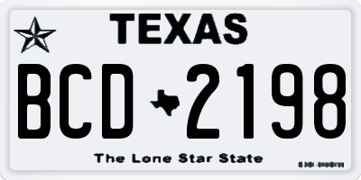 TX license plate BCD2198
