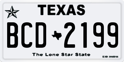 TX license plate BCD2199
