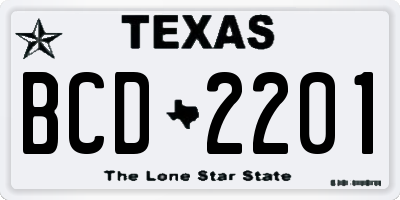 TX license plate BCD2201