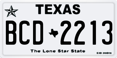 TX license plate BCD2213