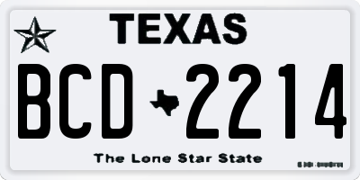 TX license plate BCD2214