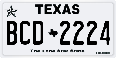 TX license plate BCD2224