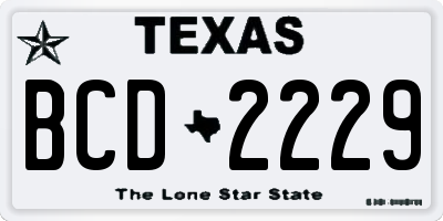 TX license plate BCD2229