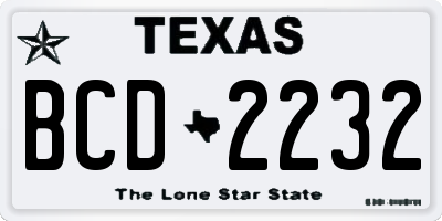 TX license plate BCD2232
