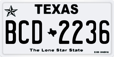TX license plate BCD2236
