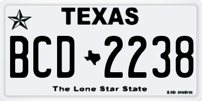 TX license plate BCD2238