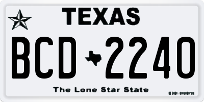TX license plate BCD2240