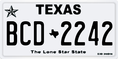TX license plate BCD2242