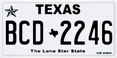 TX license plate BCD2246