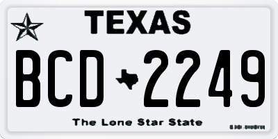 TX license plate BCD2249