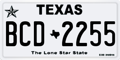 TX license plate BCD2255