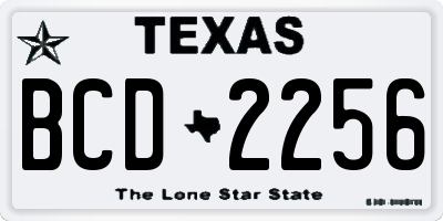 TX license plate BCD2256