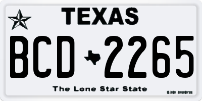 TX license plate BCD2265