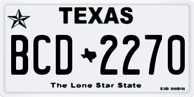 TX license plate BCD2270