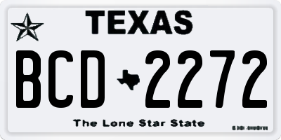 TX license plate BCD2272
