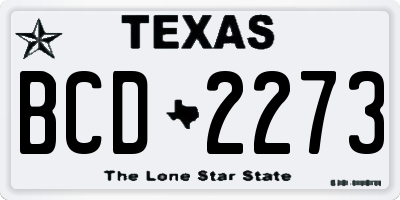 TX license plate BCD2273