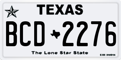 TX license plate BCD2276